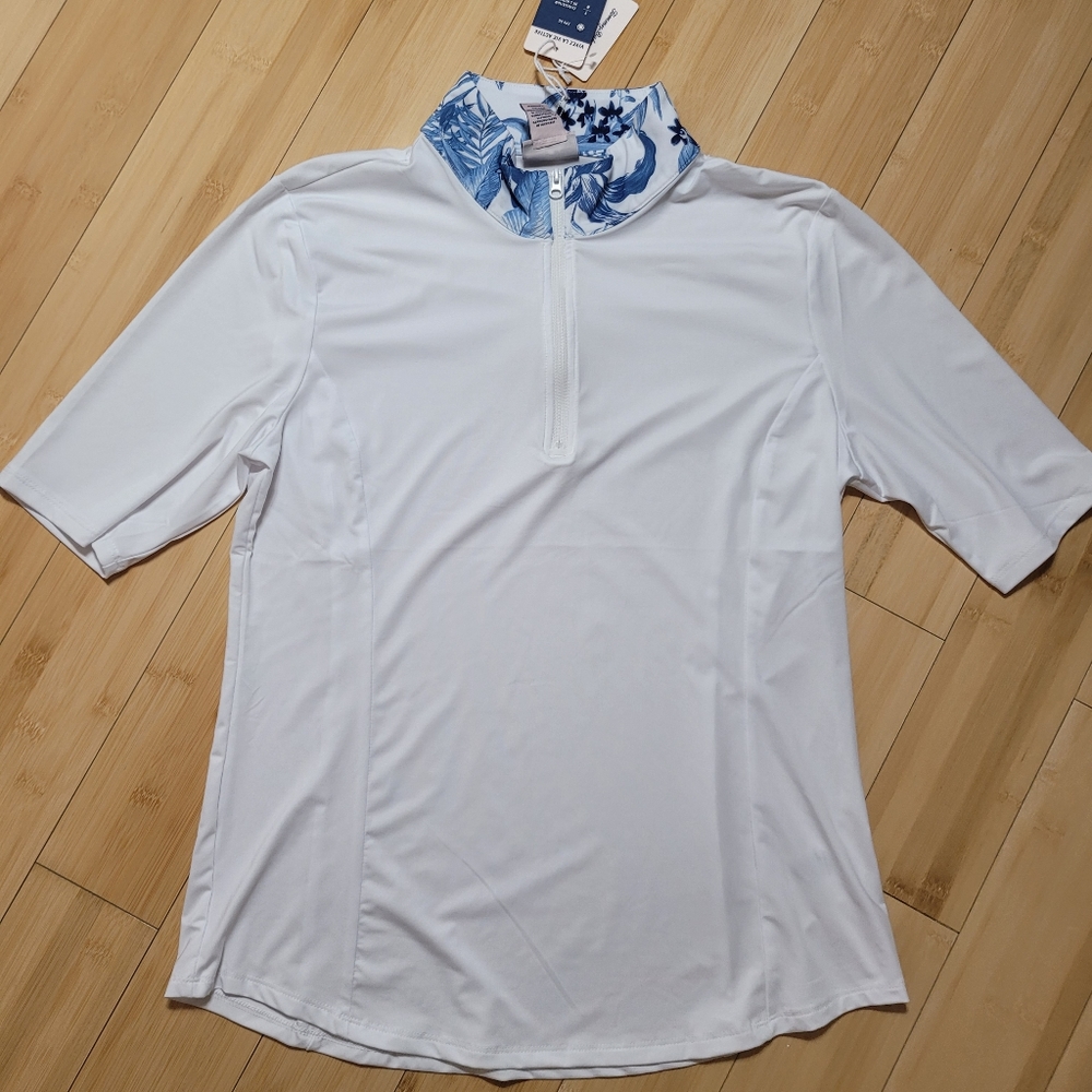 Tommy Bahama Golf Top Large White Women's